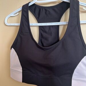 Fabletics On-The-Go Black and White Sports Bra